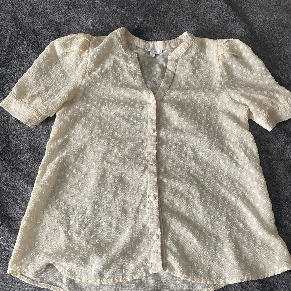 Mine Cream Textured Shear Blouse